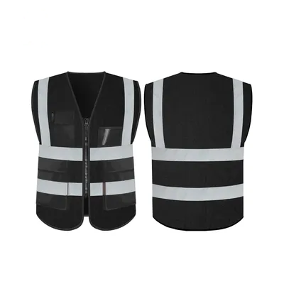 High-Visibility-Reflective-Safety-Vest-for-Construction-Sites-Made-in-China سترة سلامة عاكسة (Safety Vest) - أسود - الصورة 1