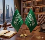 ⁦علم  المملكة العربية السعودية مكتبي صغير مجوز #985⁩ - الصورة ⁦3⁩