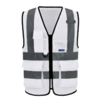 ⁦سترة سلامة عاكسة (Safety Vest) - ابيض⁩ - الصورة ⁦2⁩