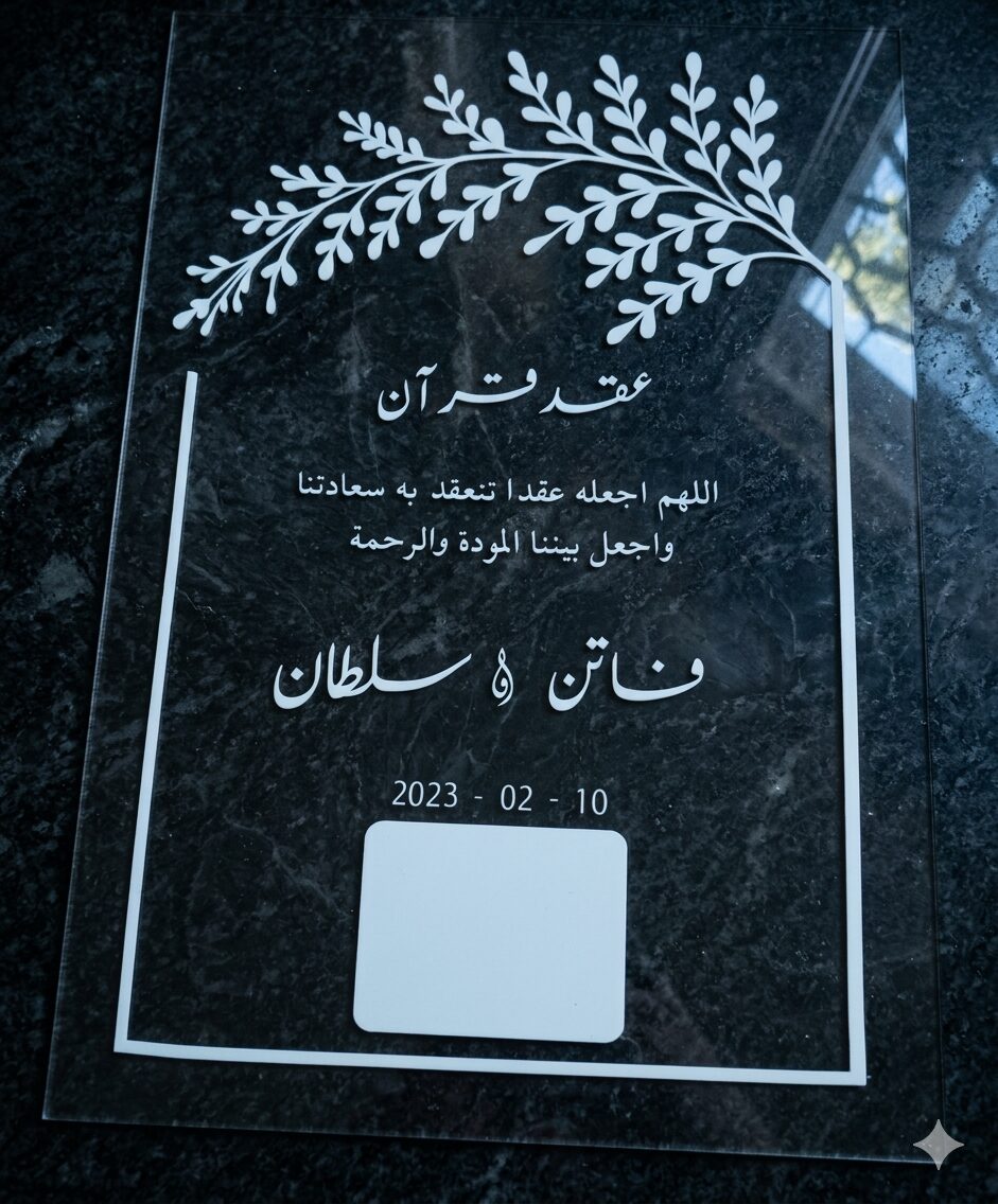 1774479167733 لوحة عقد قرآن اكرليك فخمة وأنيقة: تخليد لذكرى لا تُنسىA3 - الصورة 1